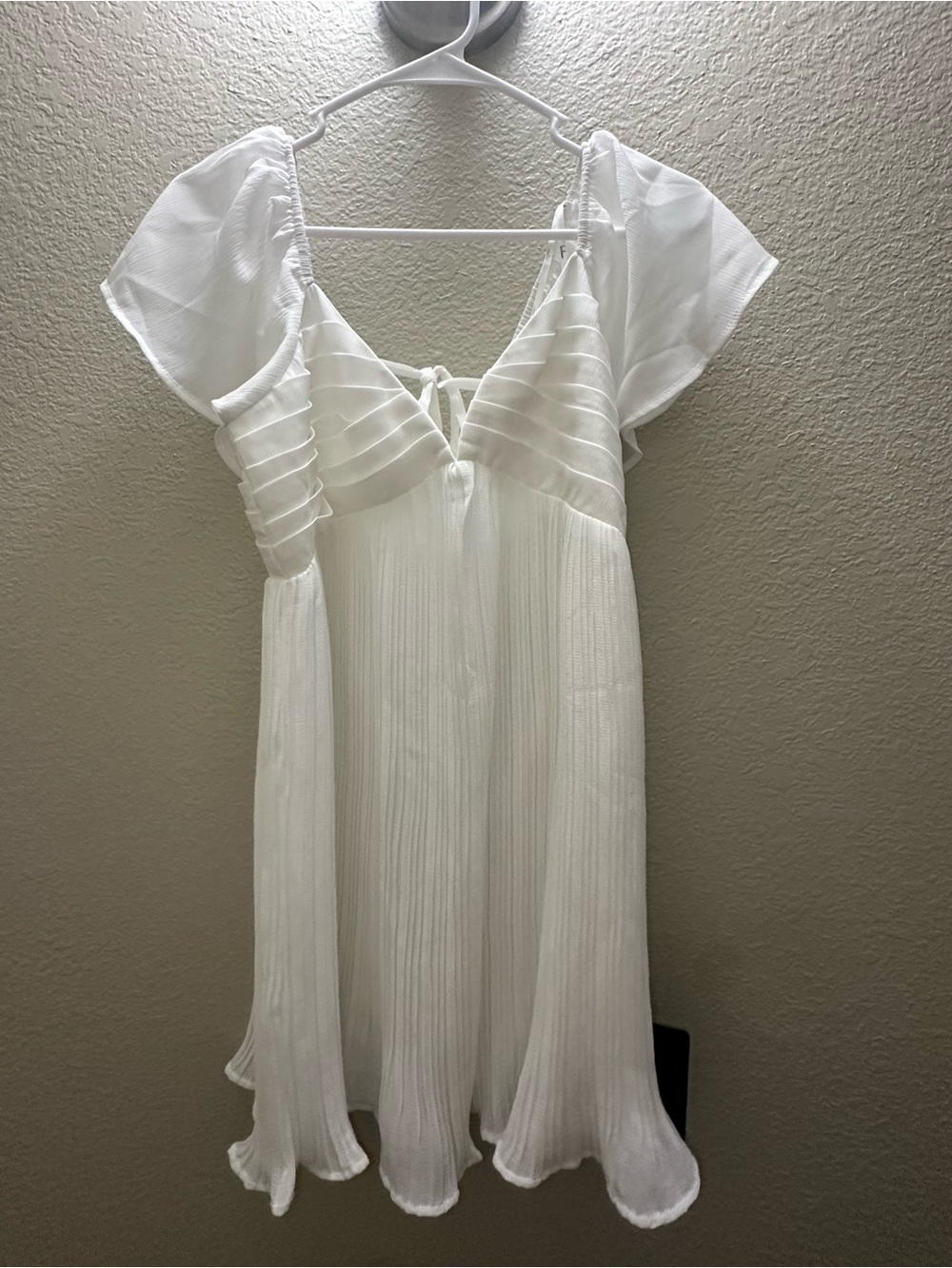 Lulu's White Pleated Mini Dress with Tag